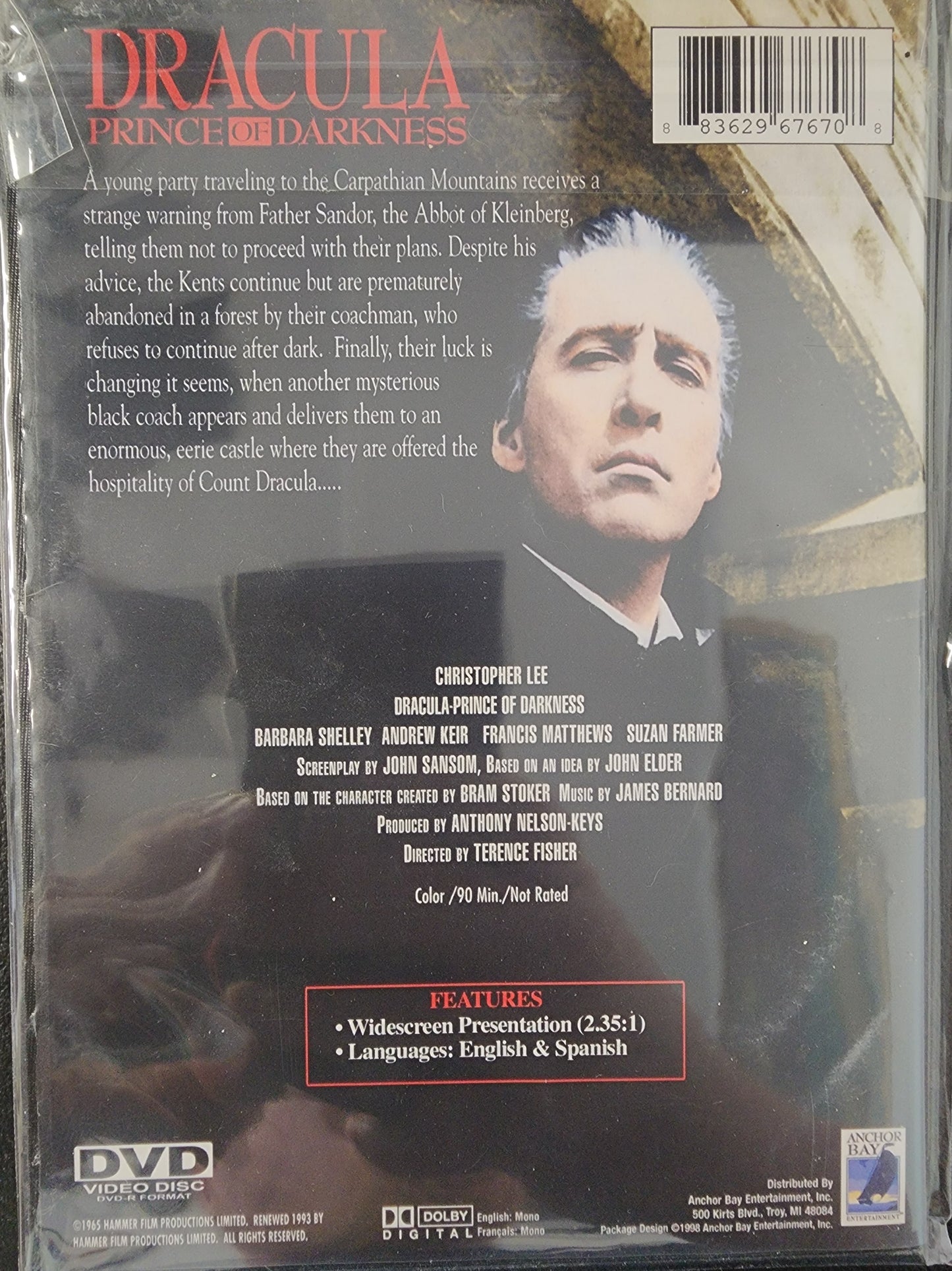 The Hammer Collection Presents Dracula Prince of Darkness DVD