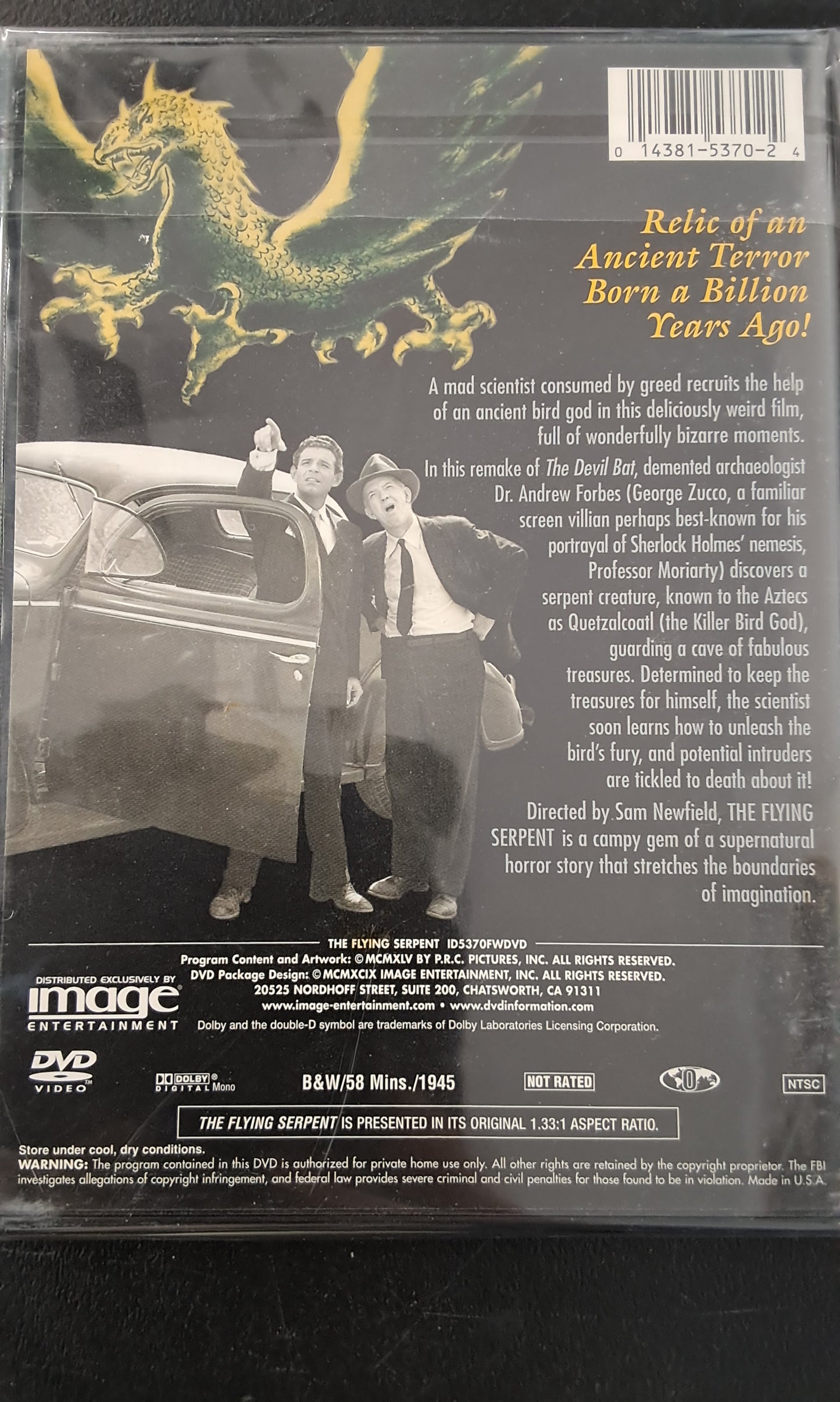 The Flying Serpent DVD