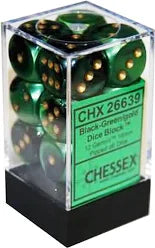 Chessex 16mm 12 Count D6 Dice Block - Pick Your Color