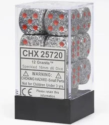 Chessex 16mm 12 Count D6 Dice Block - Pick Your Color