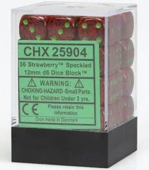 Chessex 12mm Speckled 36 Count D6 Block Pick Your Color