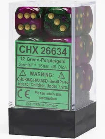 Chessex 16mm 12 Count D6 Dice Block - Pick Your Color