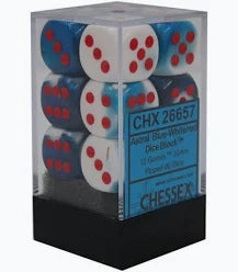 Chessex 16mm Gemini 12 Count D6 Dice Block - Pick Your Color