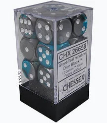 Chessex 16mm Gemini 12 Count D6 Dice Block - Pick Your Color