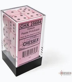 Chessex 16mm Opaque 12 Count D6 Dice Block - Pick Your Color