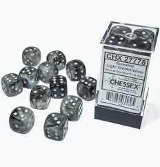 Chessex 16mm Borealis 12 Count D6 Dice Block - Pick Your Color