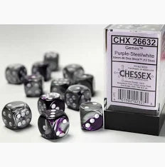 Chessex 12mm Gemini 36 Count D6 Block Pick Your Color